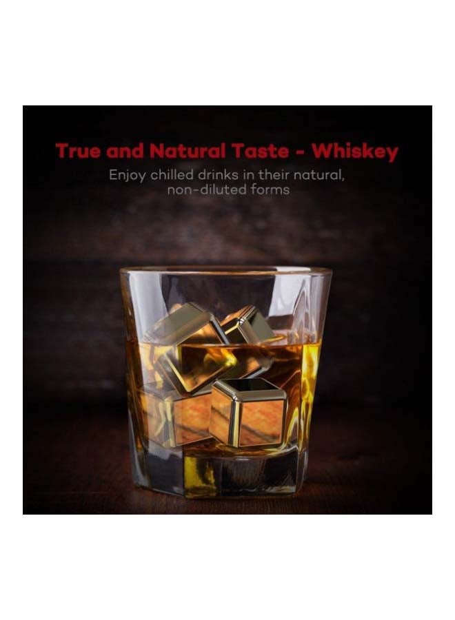 كينجريا طقم مكعبات ثلج من الإستانلس ستيل مكون من 4 قطع فضي - Image 2